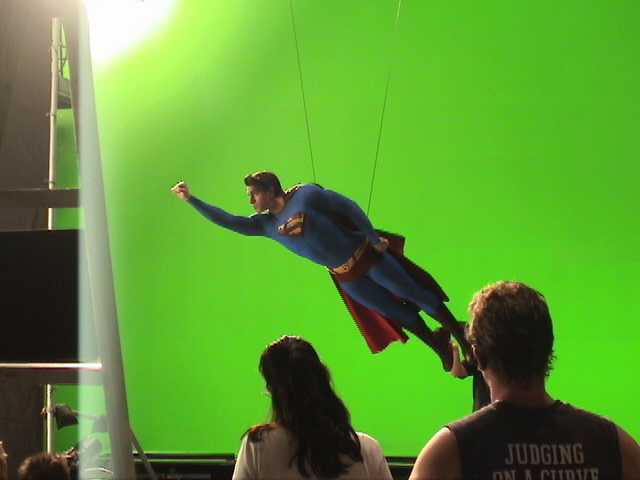 superman returns1 - تصاویری از تکنیک پرده سبز قبل از اعمال جلوه های ویژه